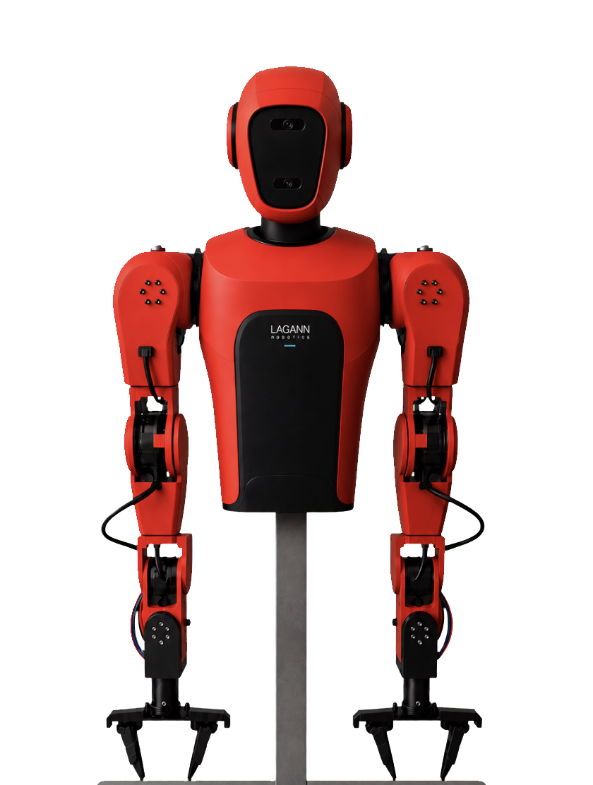Development render of Gurren’s bimanual upper body and grippers